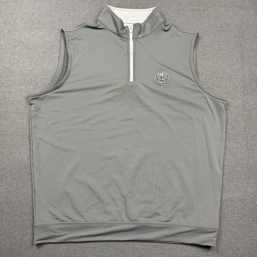 Peter Millar Vest Mens Large 1/4 Zip Gray Golf Sleeveless Active Outdoor